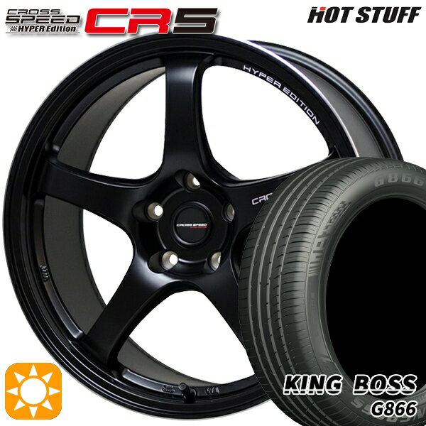 【取付対象】アイシス ノア 215/45R17 91W XL キングボス G866 HotStuff ホットスタッフ クロススピード CR5 セミグロスブラック 17インチ 7.5J 5H114.3 サマータイヤホイールセット