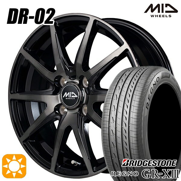 【取付対象】175/65R14 82H ブリヂストン レグノ GR-X3 MID シュナイダー DR02 ブラックポリッシュ＋ブラッククリア 14インチ 5.5J 4H100 サマータイヤホイールセット