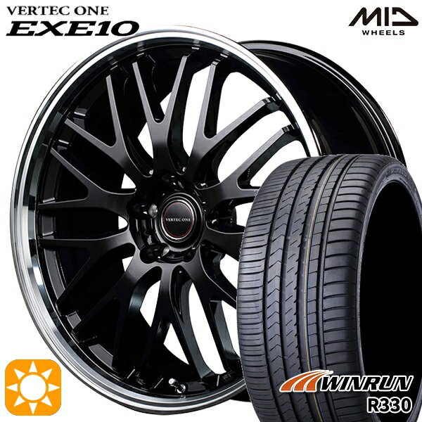 最大2,000円OFFクーポン★ノア ヴォクシー 215/35R19 85W XL ウィンラン R330 MID ヴァーテックワン EXE10 グロッシーブラック/リムポリッシュ 19インチ 8.0J 5H114.3 サマータイヤホイールセット