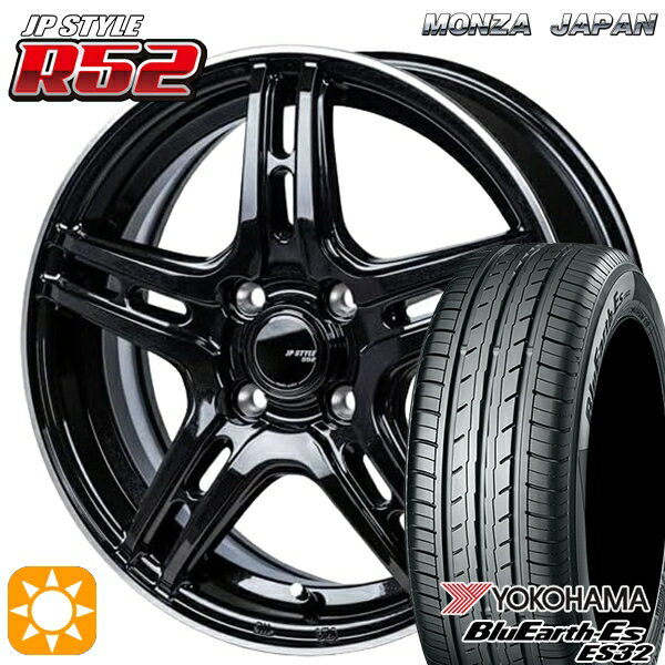 【取付対象】フィット デミオ 175/65R14 82S ヨコハマ ブルーアース ES32 モンツァ JPスタイル R52 14インチ 5.0J 4H100 サマータイヤホイールセット