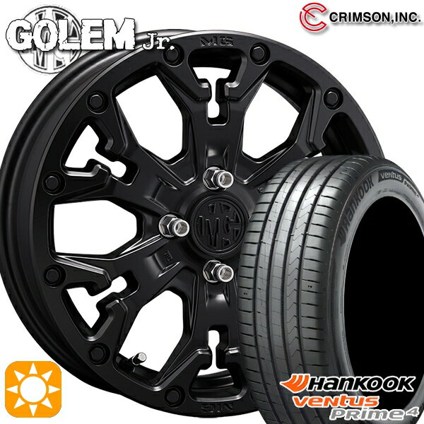 【取付対象】195/55R16 87V ハンコック veNtus PRime4 K135 クリムソン MG ゴーレムJr. マットブラック 16インチ 6.0J 4H100 +38 サマータイヤホイールセット