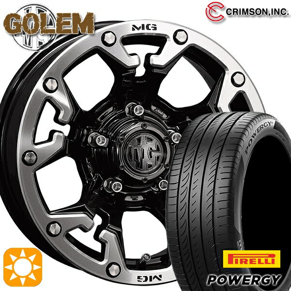【取付対象】215/45R17 91W XL ピレリ パワジー クリムソン MG ゴーレム ブラックマシニングリップ 17インチ 7.0J 5H114.3 サマータイヤホイールセット