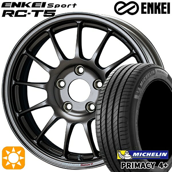 【取付対象】リーフ ノア 205/55R16 91V ミシュラン プライマシー4プラス ENKEI エンケイスポーツ RC-T5 ダークシルバー 16インチ 6.5J 5H114.3 サマータイヤホイールセット
