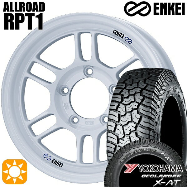 【取付対象】[5本セット]ジムニー 195R16C 104/102Q ヨコハマ ジオランダーX-AT G016 ENKEI エンケイ オールロード RPT1 ホワイト 16インチ 5.5J 5H139.7 サマータイヤホイールセット