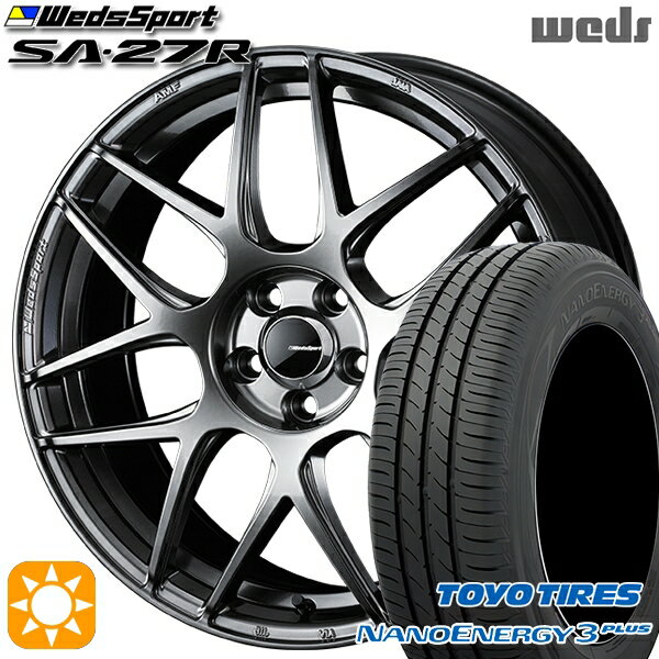 【取付対象】215/45R17 87W トーヨー ナノエナジー3プラス Weds ウェッズスポーツ SA27R PSB（プラチナシルバーブラック） 17インチ 7.0J 5H100 サマータイヤホイールセット