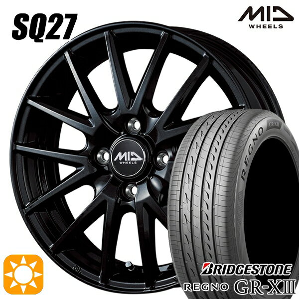 【取付対象】175/65R14 82H ブリヂストン レグノ GR-X3 MID シュナイダー SQ27 メタリックブラック 14インチ 5.5J 4H100 サマータイヤホイールセット