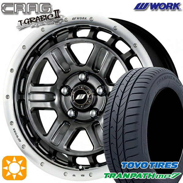 【取付対象】215/60R16 95H トーヨー トランパス mp7 WORK クラッグ ティーグラビック2 グリミットブラックカットリム 16インチ 7.0J 5H114.3 +38 サマータイヤホイールセット