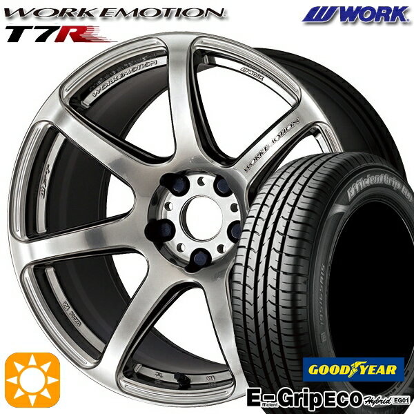 【取付対象】レガシィB4 エクシーガ 215/50R17 91V グッドイヤー エフィシェントグリップ エコ EG01 WORK エモーション T7R グリミットシルバー 17インチ 7.0J 5H100 サマータイヤホイールセット