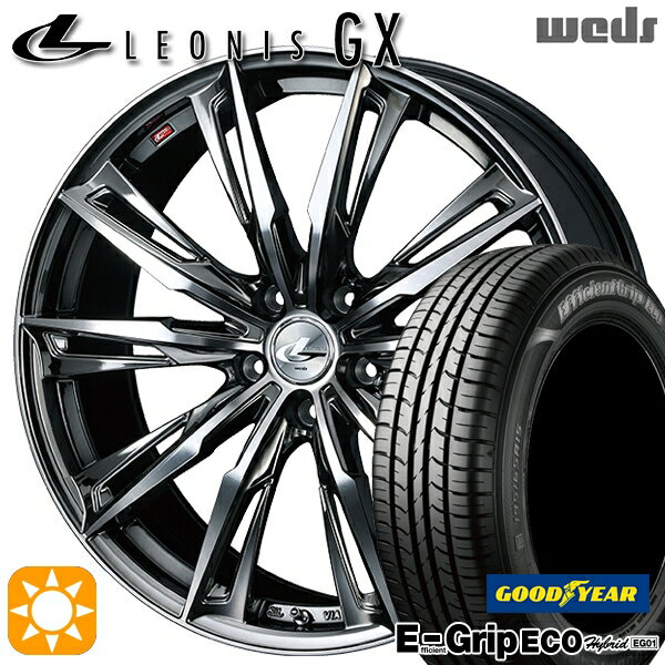 【取付対象】リーフ レヴォーグ 215/50R17 91V グッドイヤー エフィシェントグリップ エコ EG01 Weds レオニス GX BMCMC (ブラックメタルコート/ミラーカット) 17インチ 7.0J 5H114.3 サマータイヤホイールセット