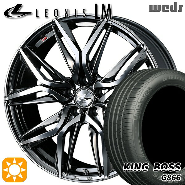 【取付対象】アイシス ノア 215/45R17 91W XL キングボス G866 Weds レオニス LM BMCMC (ブラックメタルコート/ミラーカット) 17インチ 7.0J 5H114.3 サマータイヤホイールセット