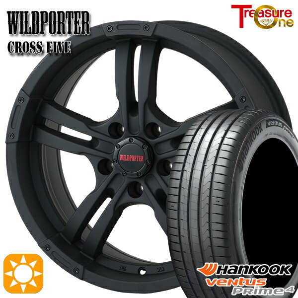 【取付対象】エスティマ ヤリスクロス 215/60R16 99V XL ハンコック veNtus PRime4 K135 トレジャーワン ワイルドポーター クロスファイブ マットブラック 16インチ 7.0J 5H114.3 サマータイヤホイールセット