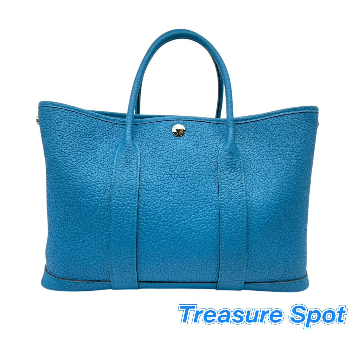 HERMES　エルメス　ガーデンパーティ30　　ブルーザンジバル　ネゴンダ　B刻印（2023年）シルバー金具　【中古】【トレジャースポット】送料無料