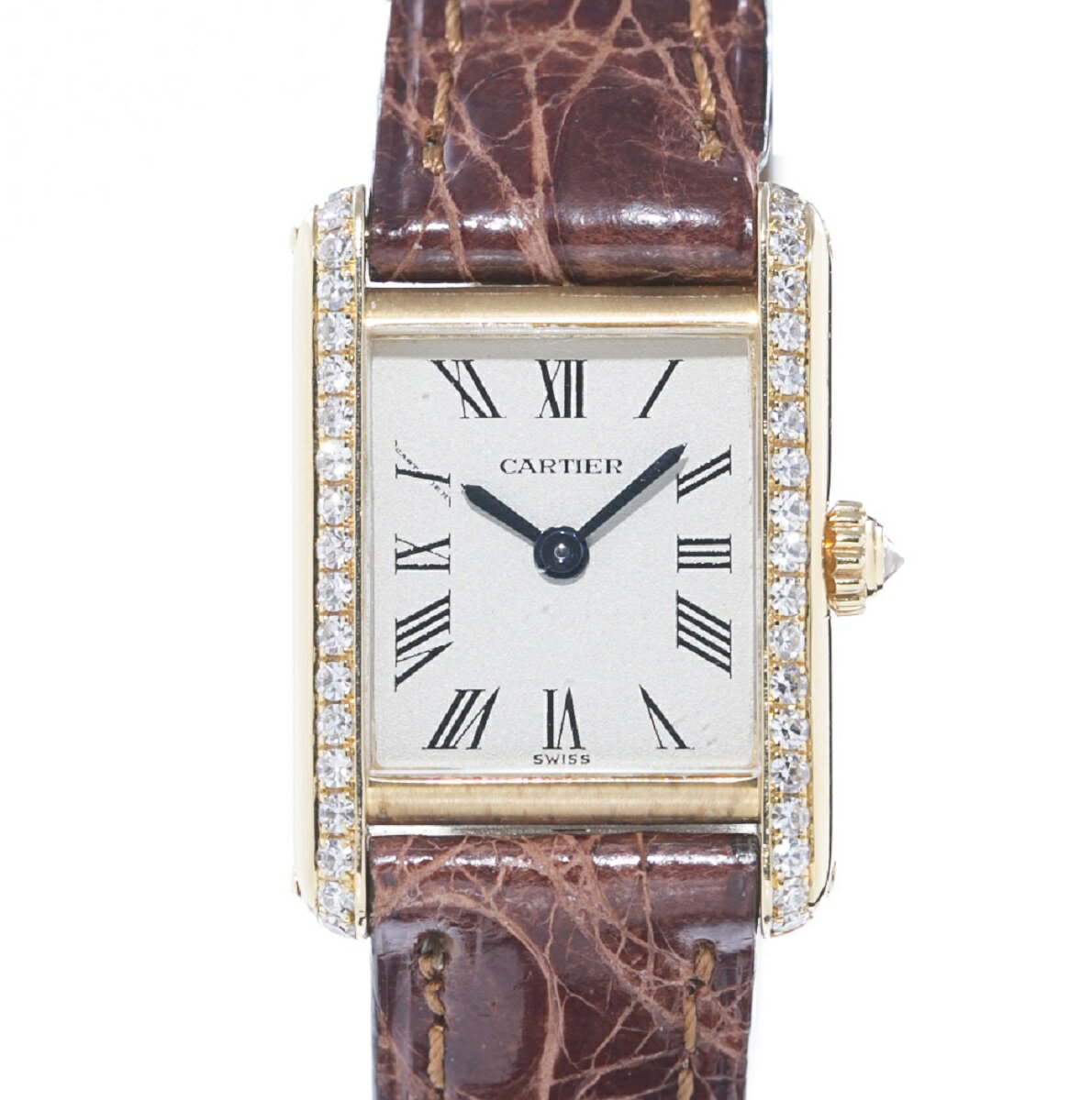 カルティエ　タンク　Cartier TANK サイドダイヤ　YG イエローゴールド　クォーツ　レディース