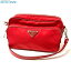 プラダ ナイロン レザー 斜め掛け ショルダーバッグ BT1010 ROSSO レッド 赤 レディース カバン 鞄 PRADA 【中古】 【072117U】