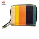 【中古】ポールスミス マルチカラー ストライプ ラウンドファスナー 小銭入れ WSXC4903 W785 コインケース Paul Smith 【122320】