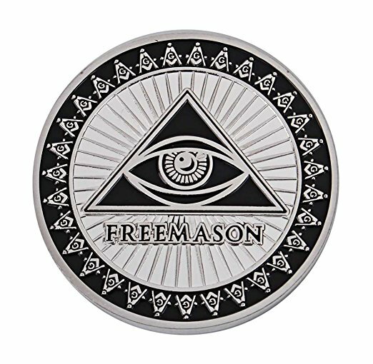 秘密結社 フリーメイソン コイン Freemasonry 保存用 記念 シルバー