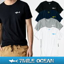 【スマホエントリーで更にポイント10倍】メール便 送料無料 7MILE OCEAN メンズ 半袖 Tシャツ プリント クルーネック ロゴ ワンポイント 無地 ボーダー グレー/黒 ホワイト/グレー 通販限定 S M L XL 大き目 大きい ビッグサイズ対応