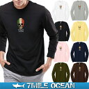 メール便 送料無料 7MILE OCEAN メンズ 長袖 tシャツ ロングTシャツ ロンT 無地 イタリア スカル 人気 プリント ロゴ アメカジ S M L XL XXL 大きい ビッグサイズ対応 秋冬物