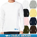 【スマホでさらに+P10倍 1/12迄】メール便 送料無料 7MILE OCEAN メンズ 長袖 tシャツ ロングTシャツ ロンT 無地 シャーク サメ 鮫 プリント ロゴ アメカジ S M L XL XXL 大きい ビッグサイズ対応 秋冬物 02P03Dec16