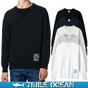 【スマホでさらに+P10倍 1/12迄】7MILE OCEAN メンズ トレーナー スウェット スエット トップス プリント 無地 サメ シャーク ロゴ 人気 ブランド アメカジ アウトドア ストリート おしゃれ かっこいい 裏起毛 ホワイト グレー ブラック ネイビー 02P03Dec16