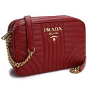 プラダ PRADA ダイアグラム クロスボディ カメラバッグ 斜め掛け ショルダーバッグ 1BH083 2D91 V IOI F027W FUOCO 1 レッド系 レディース