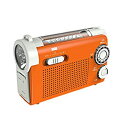【中古】 WINTECH 手回し充電AM FMラジオライト FMワイドバンド対応 オレンジ KDR-107D