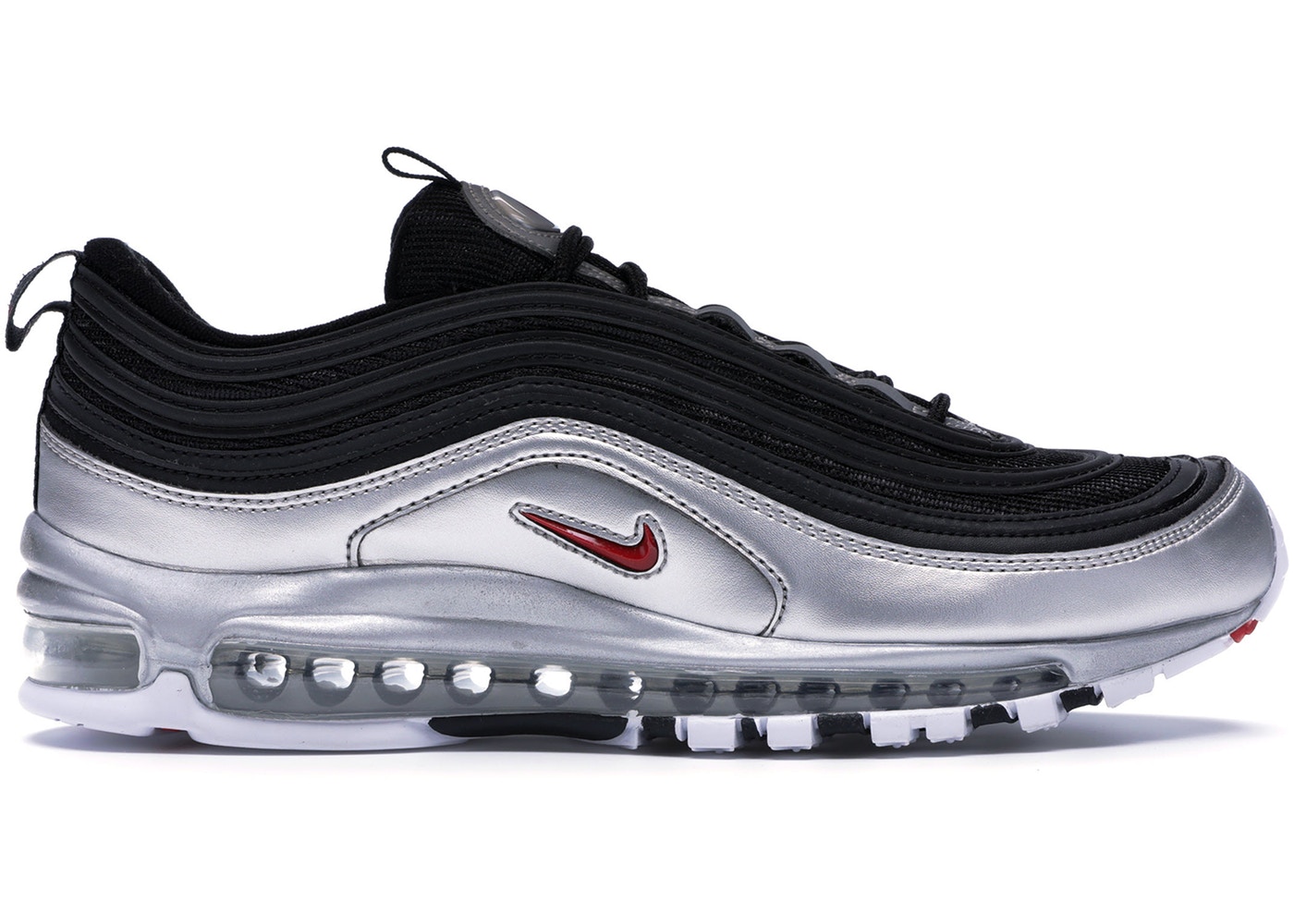 ナイキ メンズ <strong>エアマックス97</strong> Nike Air Max 97 Silver Black スニーカー BLACK/VARSITY RED-METALLIC