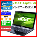 ACER エイサー V3-571-H58D/LK Acer Aspire V3 15.6型ワイド/Core i5/ブルーレイドライブ/HDD500GB/Webカメラ/Bluetooth　V3571H58D
