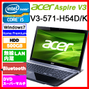 ACER エイサー V3-571-H54D/K Acer Aspire V3 15.6型ワイド/Core i5/DVDスーパーマルチ/HDD500GB/Webカメラ/Bluetooth　V3571H54DK