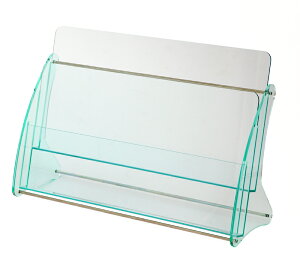 日本製 高級 ガラス色アクリル製 卓上カタログスタンド パンフレットスタンド A4判2列2段 カタログケース