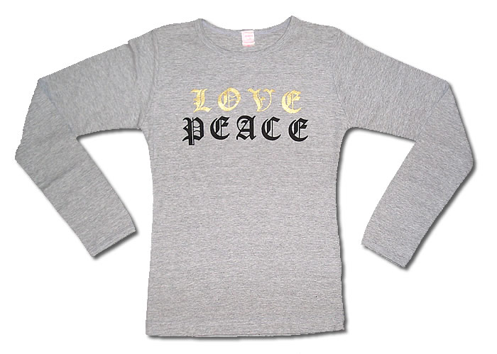 今だけ価格67％OFF【送料無料】デミムーン990円LOVE＆PEACEレディスデザインTシャツ 　　　　 【2】　【tk0216f】