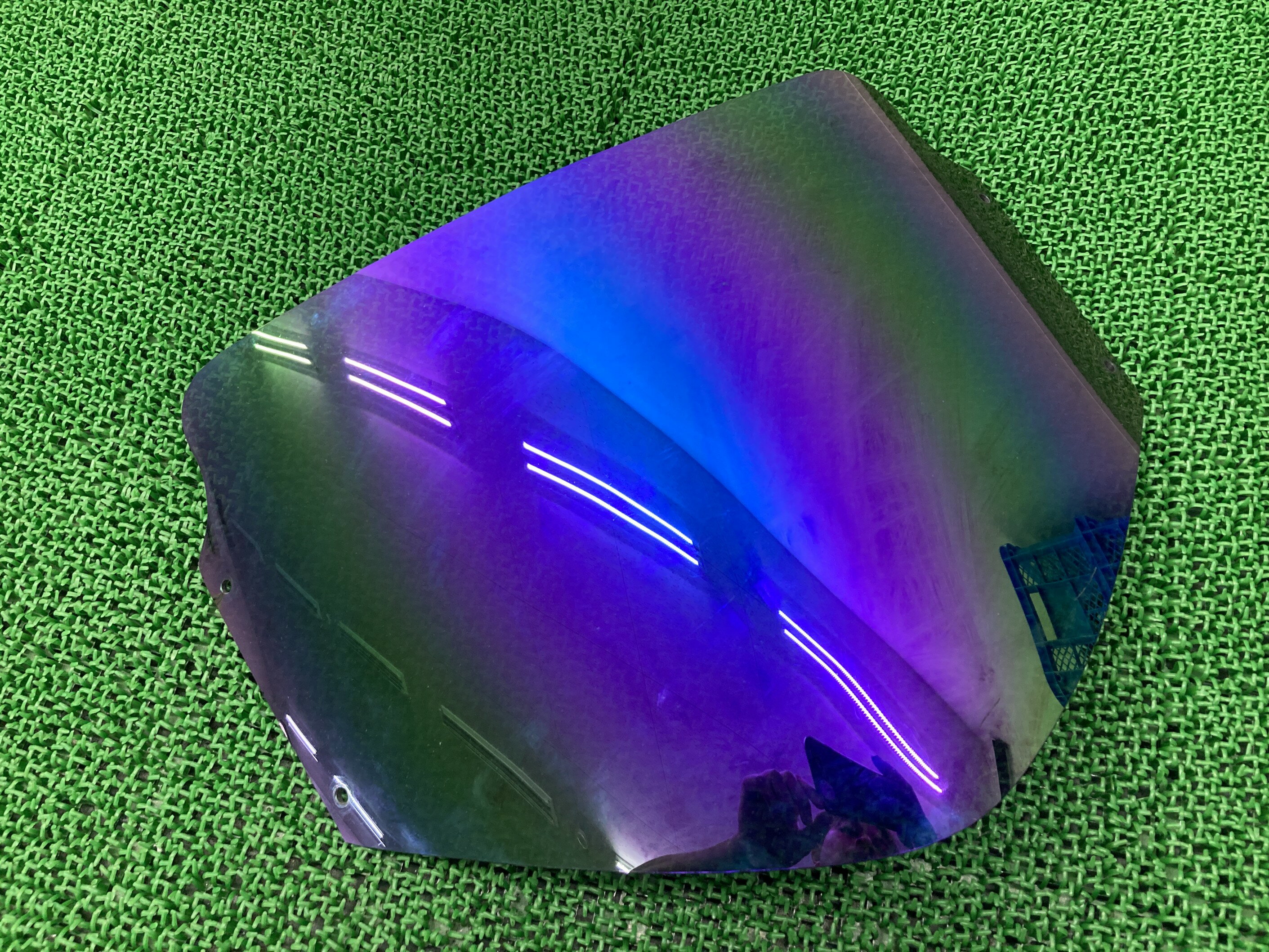 マグザムスクリーンヤマハ純正バイク部品SG17Jオプションミラースクリーンパープルワイズギア割れ欠け無し車検Genuine【中古】 61