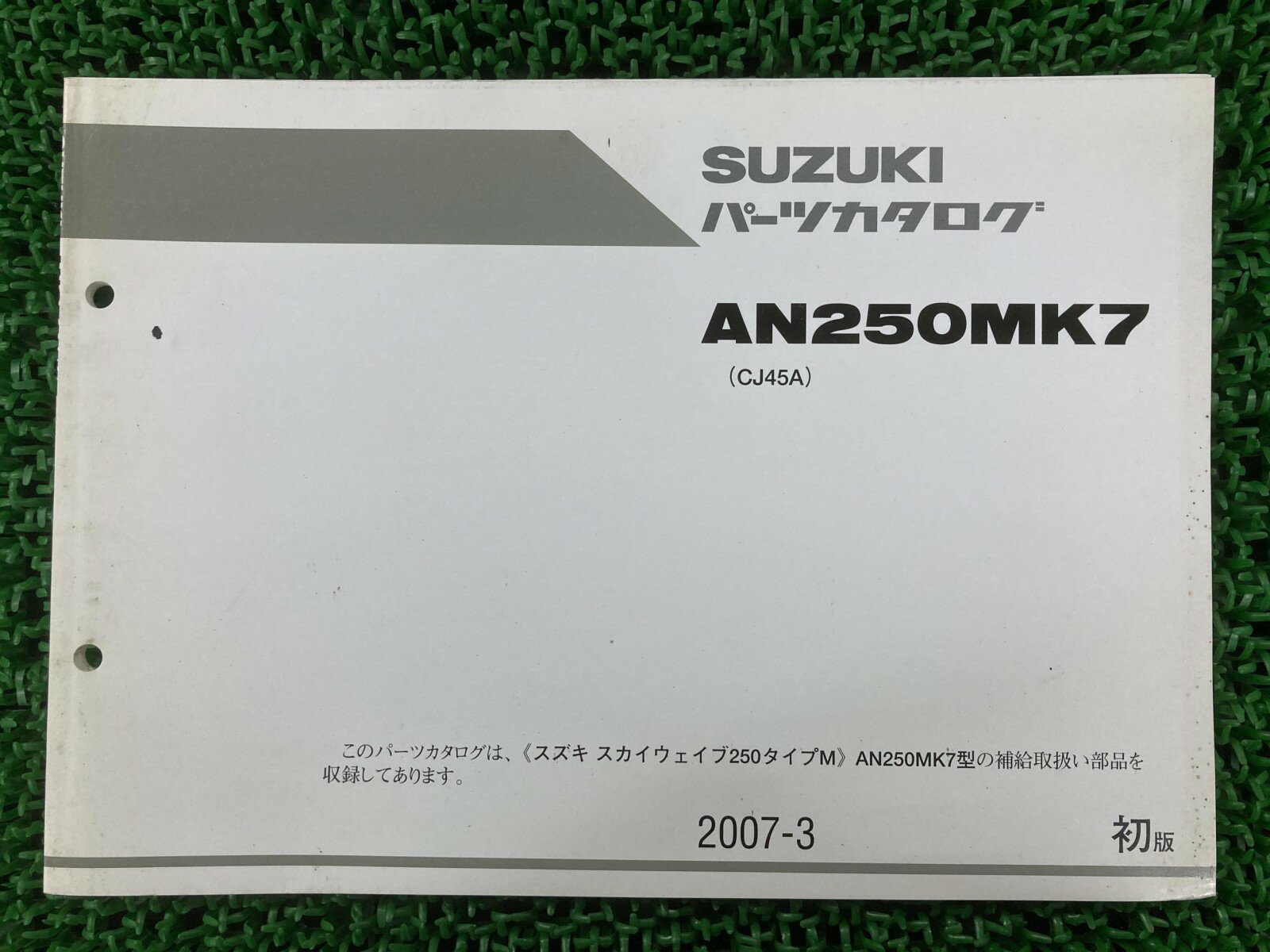 スカイウェイブ250タイプM パーツリスト 1版 スズキ 正規 バイク 整備書 CJ45A AN250MK7 SKYWAVE250TYPEM mI 車検 パーツカタログ 整備書 【中古】 yM