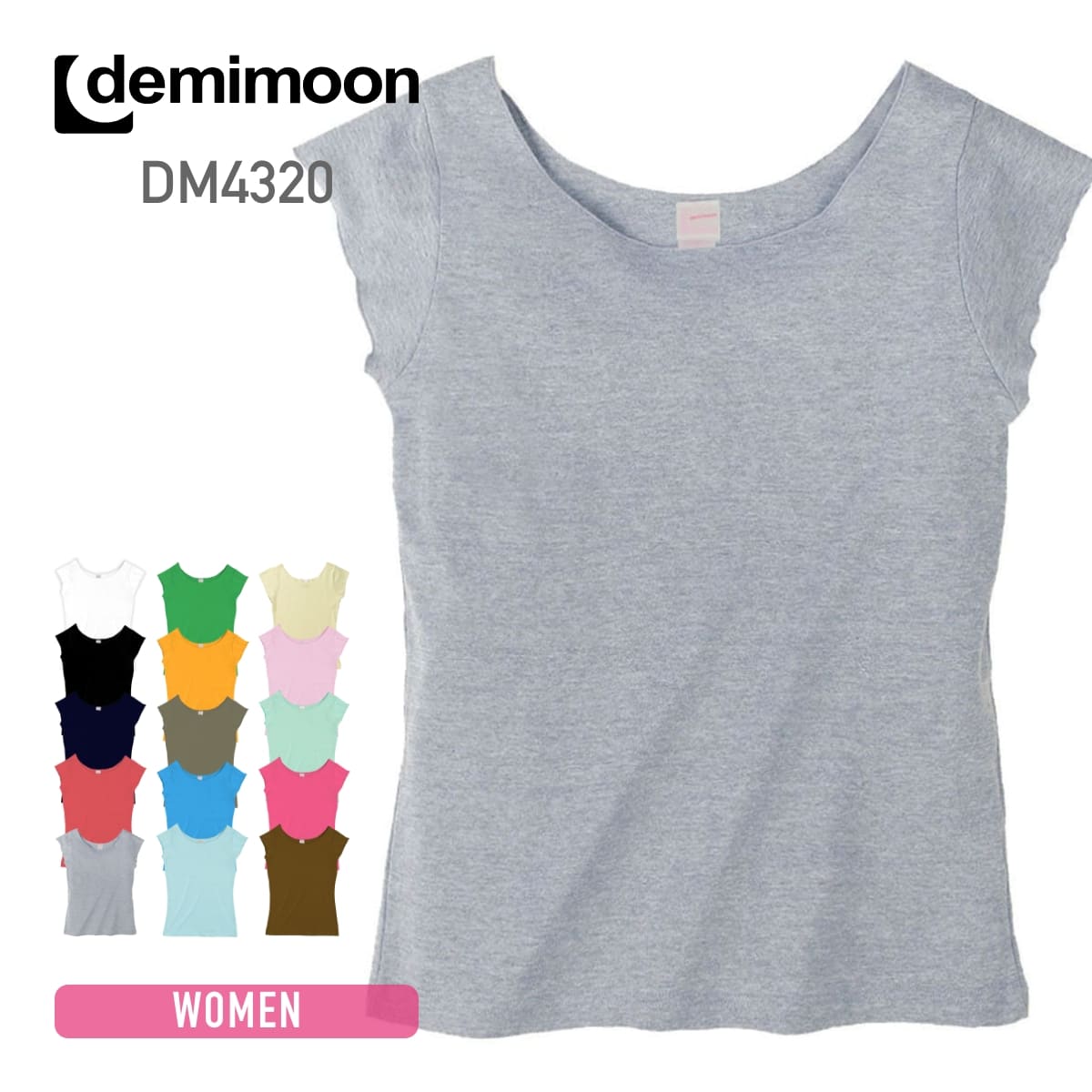 Tシャツ レディース demimoon デミムーン 5.<strong>8オンス</strong> S/S Tシャツ DE4320 女性用 女性用 インナー スポーツ トレーニング ロック始末 S M L