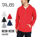 パーカー 無地 TRUSS トラス 7.4オンス スタンダード ジップパーカ rsz143 ジップパーカー 薄手 シンプル 綿100% 春 秋 冬