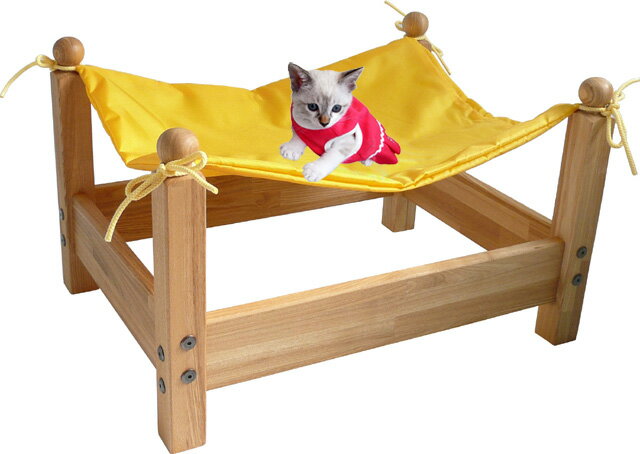 【ねこ家具】.本格木製家具 ねこ用ハンモック「ねこハンモック」　家具の産地、北海道旭川で製造した国産品ねこが喜ぶ猫専用ハンモック