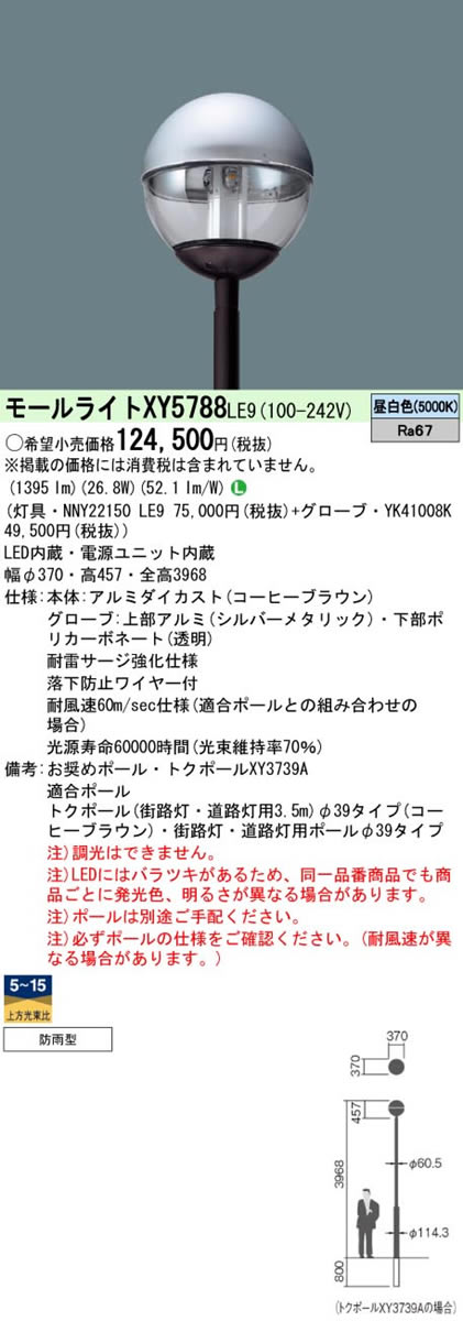 パナソニック Panasonic 施設照明街路灯 LEDモールライト 1灯用水銀灯100形…...:tss-shop:11122068