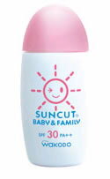 日やけ止め乳液　和光堂　サンカット　ベビー&ファミリー　【顔・からだ用　SPF30PA++】（30ml）　