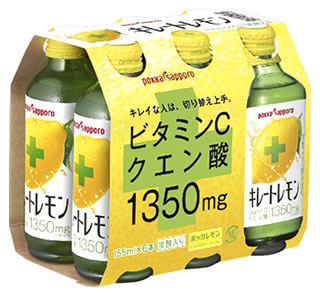 ポッカサッポロ　キレートレモン　(155mL×6本)　炭酸入り　クエン酸　ビタミンC　ポッ…...:tsuruha:10012324