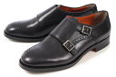 Santoni(サントーニ) メンズ ダブルモンクストラップシューズ ブラック