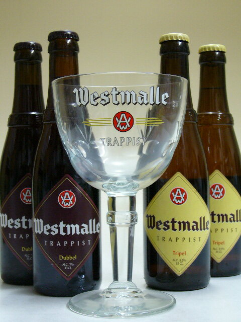 ウェストマール　ダブル&トリプル　4本飲み比べビールセット【ウェストマール専用グラス1個付き】
