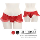 ショーツ/フリルバタフライTバックショーツ2colorブラック/レッド【ショーツ単品】【tu-hacci】
