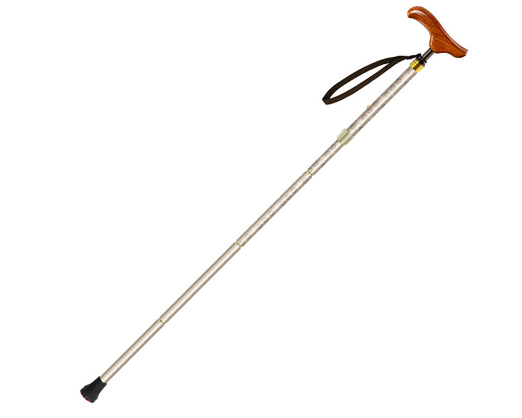 ★ポイント最大16倍★【全国配送可】-花KOMON折り畳み　ロング 604025　ベージュ シナノ　JAN 4959431117176 kt491977 取寄品 歩行関連 杖 折りたたみ杖-【介護福祉用具】