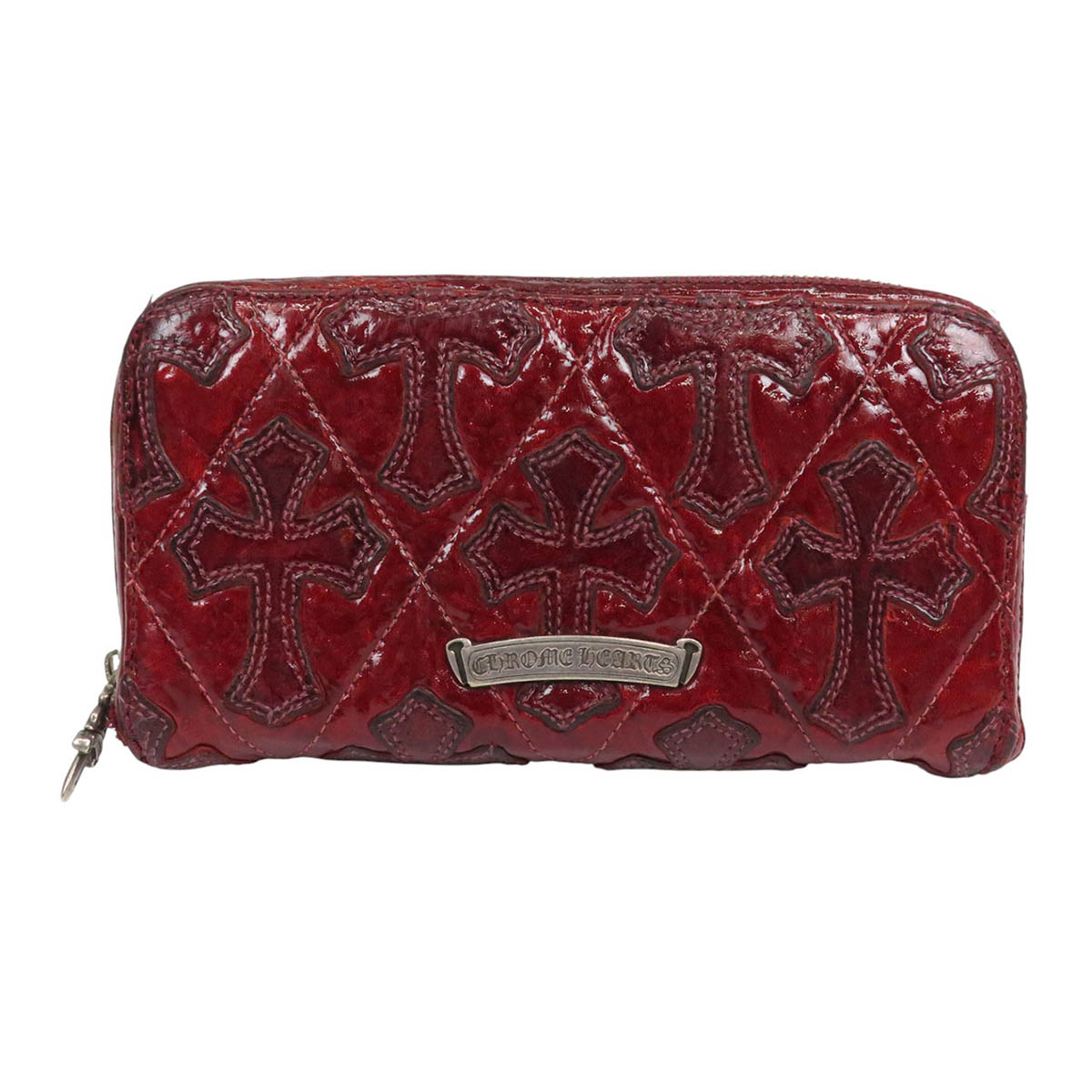 クロムハーツ セメタリークロス キルティング ウォレット ユニセックス レッド CHROME HEARTS 【中古】 【アパレル・小物】