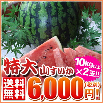 【s10up-2】特大「山すいか」10kg以上※日時ご指定不可入荷次第発送です。【全国どこでも送料無料】