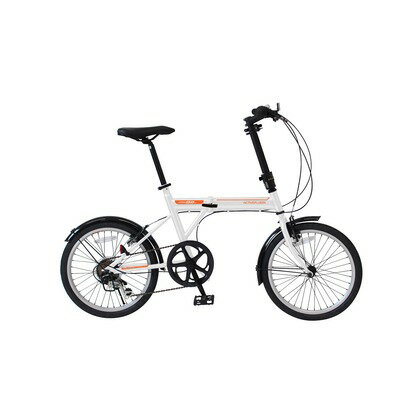 ミムゴ ノーパンク20インチ折畳自転車　6段ギア ホワイト MG-G206NF-WH ACTIVEPLUS911 ノーパンクオリタタミジテンシャの画像