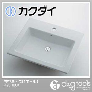 カクダイ 角型洗面器(1ホール) （493-008）...:tuzukiya:10164432