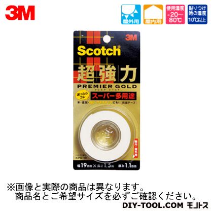 【スリーエム｜3M】スコッチ　超強力両面テープ　プレミアゴールド(スーパー多用途) 12mm x 1.5m （KPS-12）