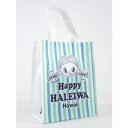 ♪Happy Haleiwa♪ハッピーハレイワ♪ショップバッグ・ショッピングバッグ・ハッピーちゃん・ホワイト×ストライプ・M