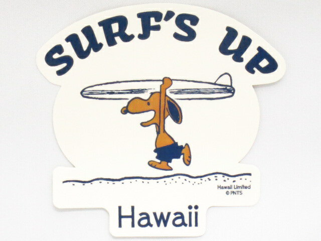 Moni Honolulu モニホノルル【ハワイ限定・Hawaii直輸入】日焼けスヌーピー ステッカークリア SURF'S UP